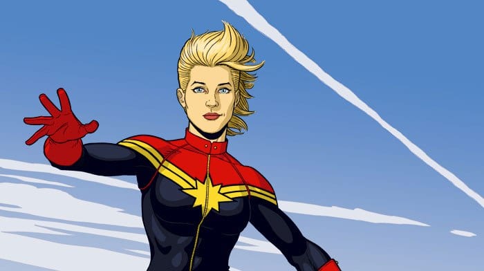 Imagem da Capitã Marvel nos Quadrinhos