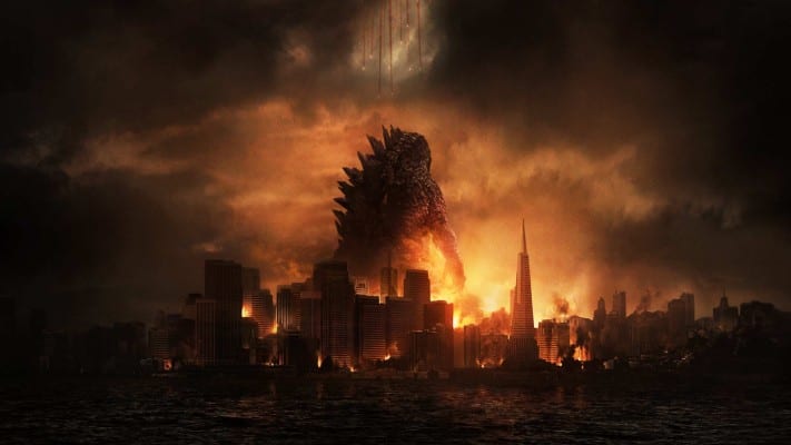 Parte do pôster do filme Godzilla