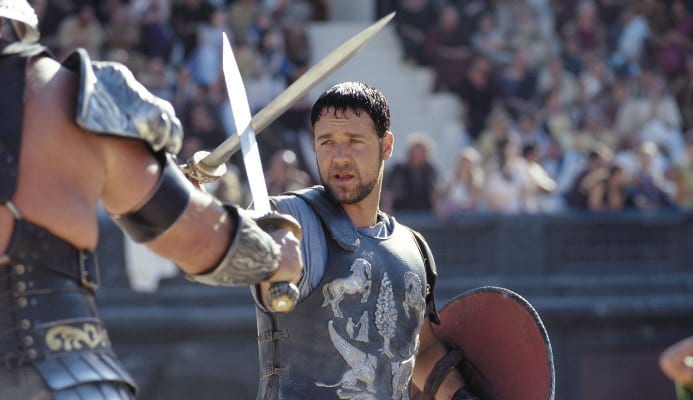 Russell Crowe no filme Gladiador