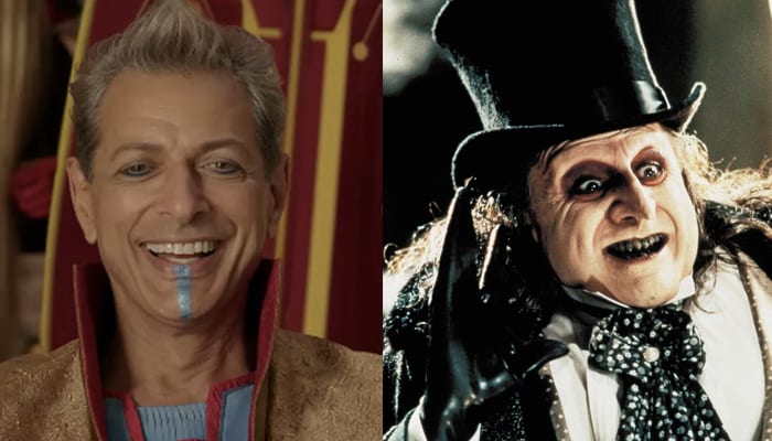 Jeff Goldblum em Thor: Ragnarok e Danny DeVito em Batman: O Retorno