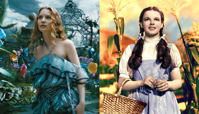Imagens dos filmes Alice no País das Maravilhas e O Mágico de Oz