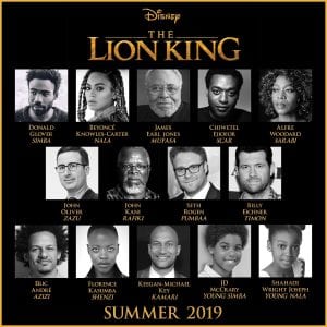 Imagem com o elenco de O Rei Leão revelada pela Walt Disney