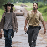 Carl e Rick em The Walking Dead