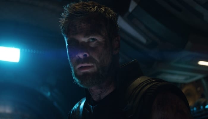Imagem do herói Thor em Vingadores: Guerra Infinita