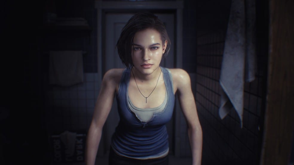 Imagem de Jill Valentine no início de Resident Evil 3