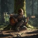 Ellie na floresta no jogo The Last of Us Parte II