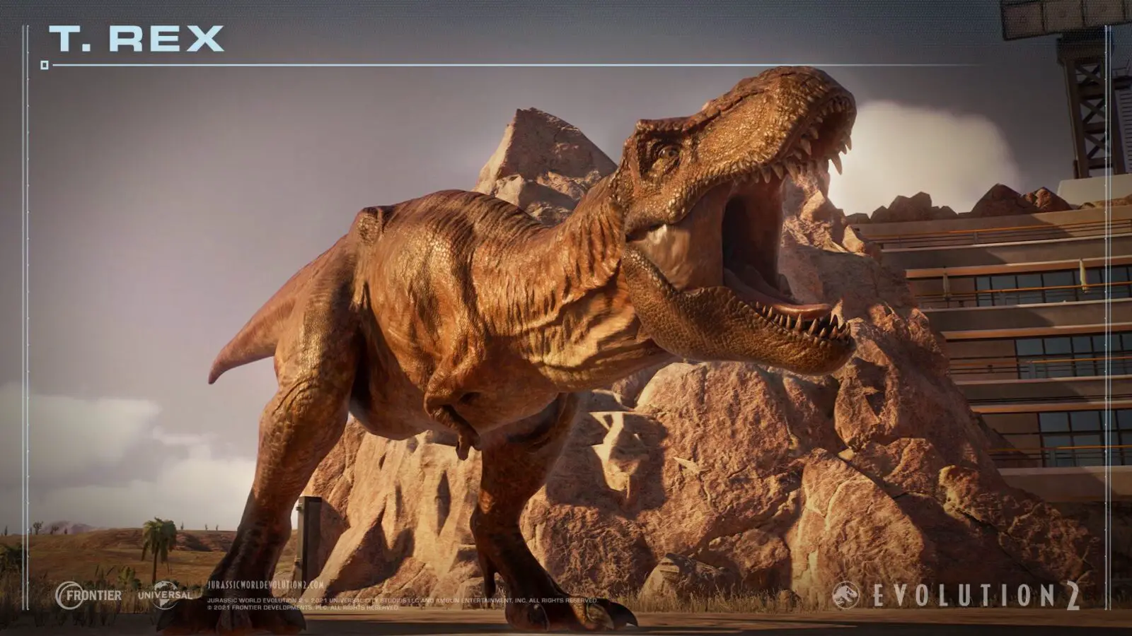 T-Rex em Jurassic World Evolution 2, jogo que estará no Xbox Game Pass
