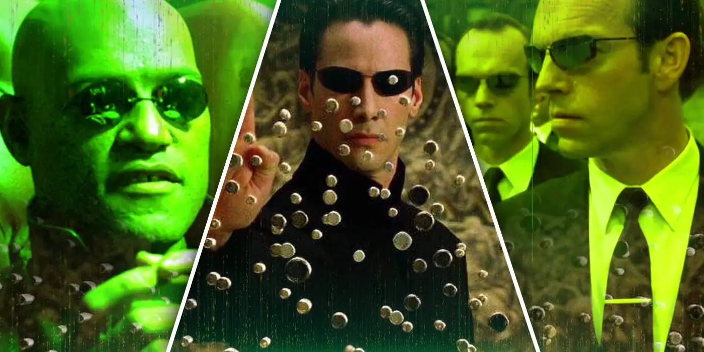 Morpheus, Neo, and Agent Smith in The Matrix