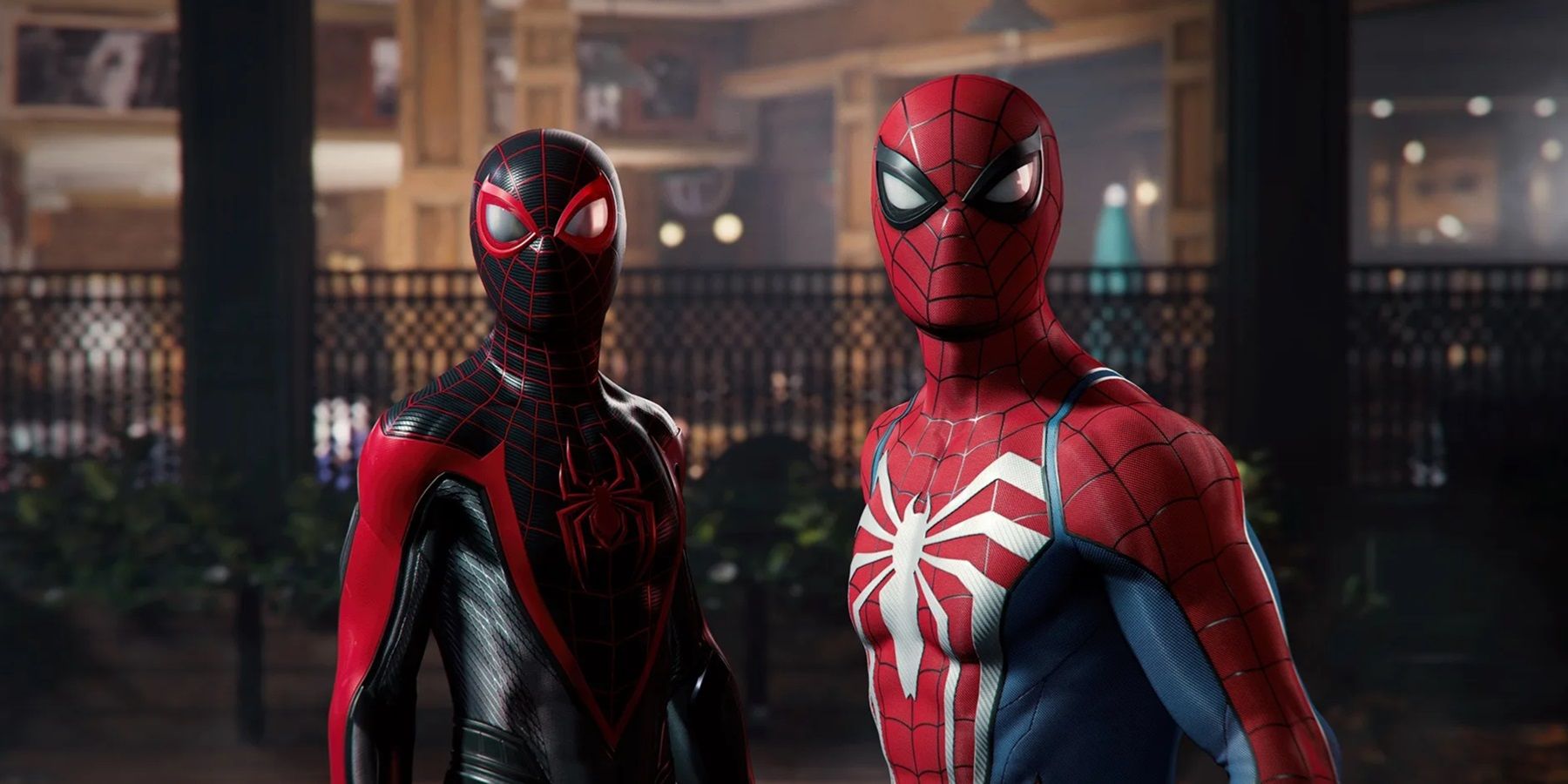 spider-man 2 game miles and peter standing together